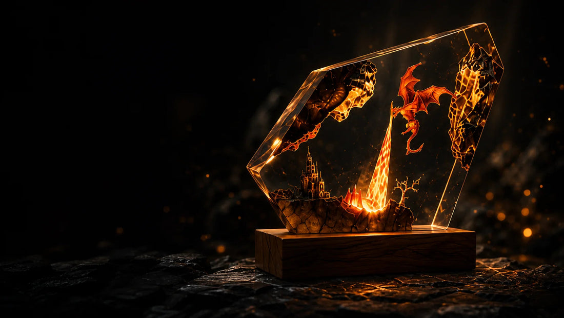 Dragon Flame Lamp in the Fantasy and Dragon collection