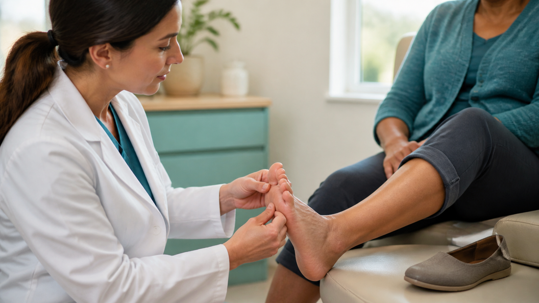 Calm clinical foot examination without fake diagnostic imaging