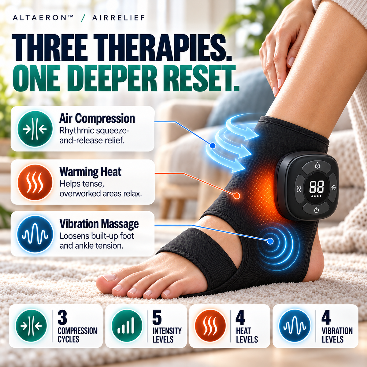 Altaeron™ AirRelief Foot & Ankle Massager