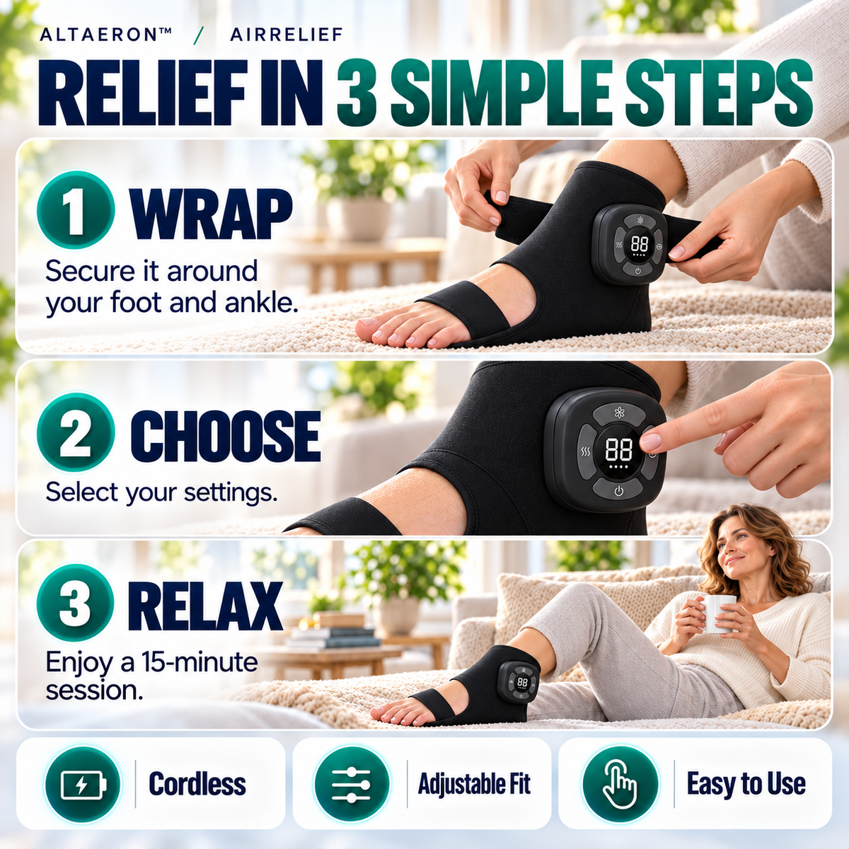Altaeron™ AirRelief Foot & Ankle Massager