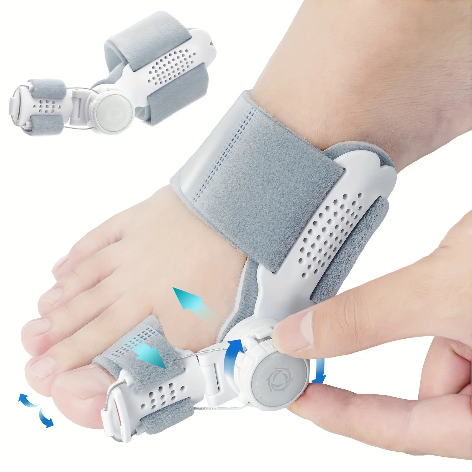 Adjustable Thumb Hallux Valgus Corrector and Toe Alignment Orthotic | Strong Support with Breathable Holes, Soft Cushioning