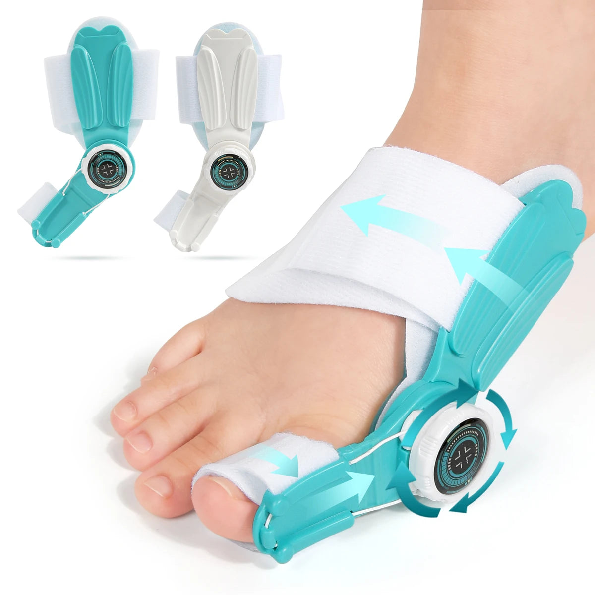 ‌Day/Night Wearable Bunion Corrector - Adjustable Knob Design for Toe Overlapping & Big Toe Misalignment, Hallux Valgus Orthotic