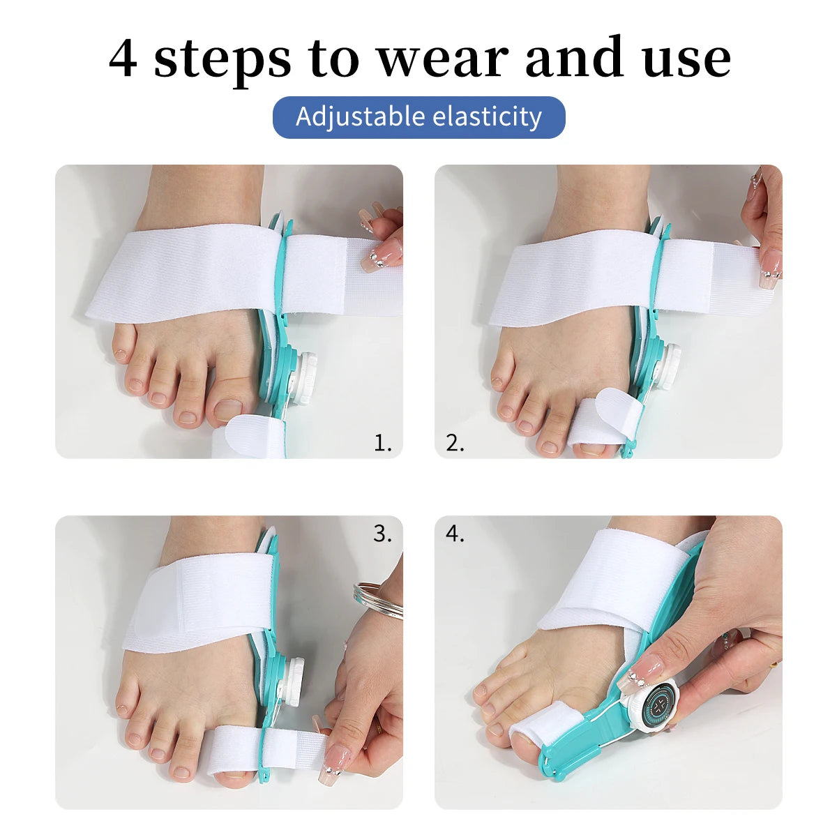 ‌Day/Night Wearable Bunion Corrector - Adjustable Knob Design for Toe Overlapping & Big Toe Misalignment, Hallux Valgus Orthotic