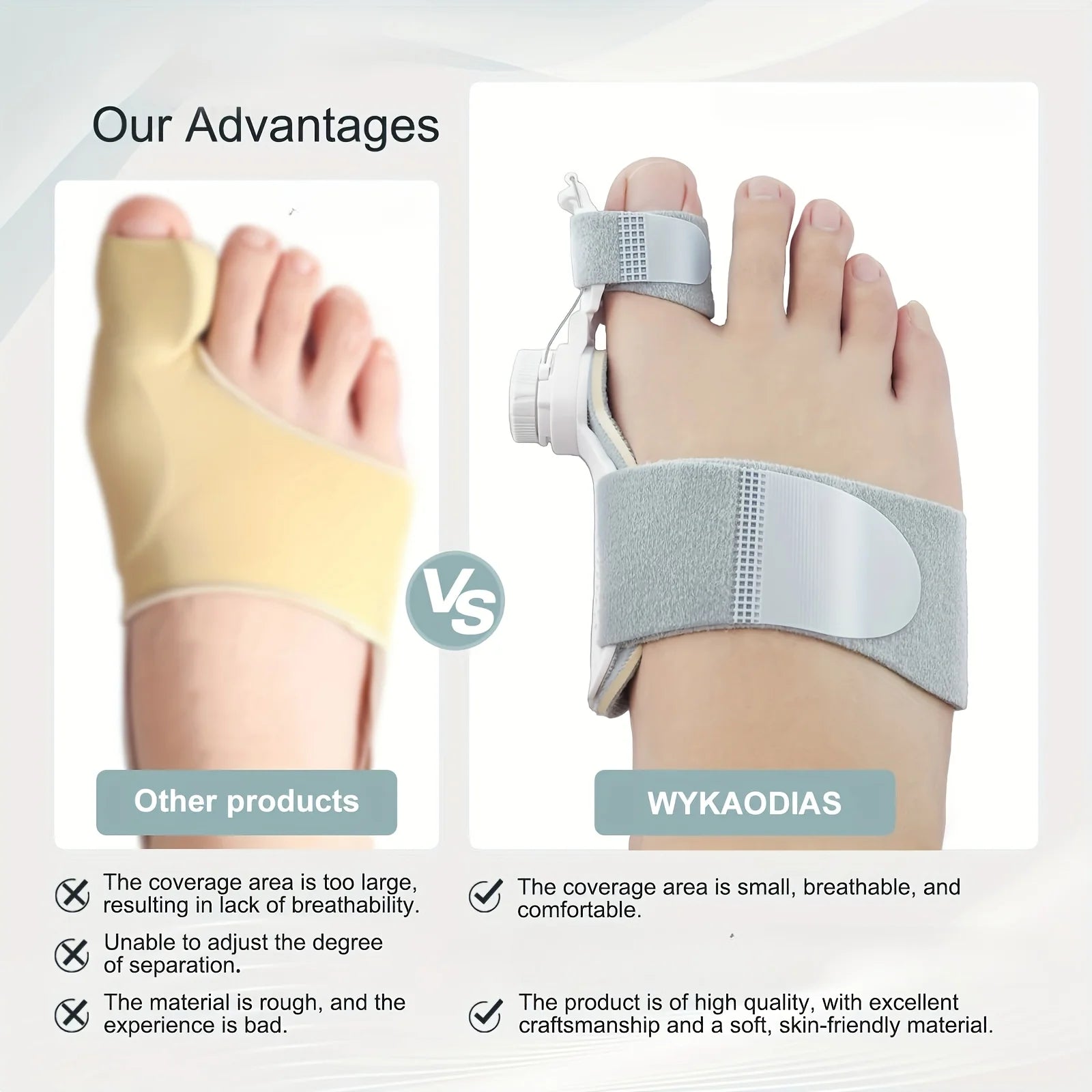 Adjustable Thumb Hallux Valgus Corrector and Toe Alignment Orthotic | Strong Support with Breathable Holes, Soft Cushioning